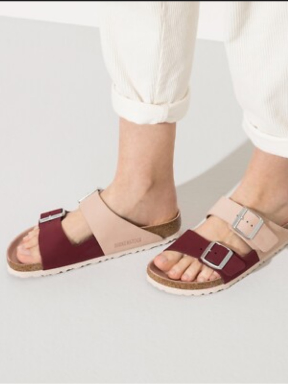 Birkenstock Women's Arizona Split Nubuck Leather Maroon Sandals